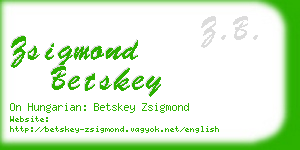 zsigmond betskey business card